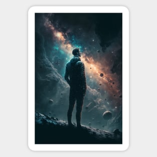 Man Gazing at the Stars Sticker